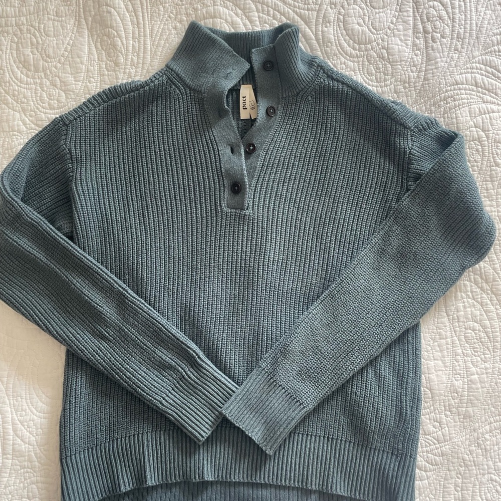 Pact Luxe Knit Henley Sweater